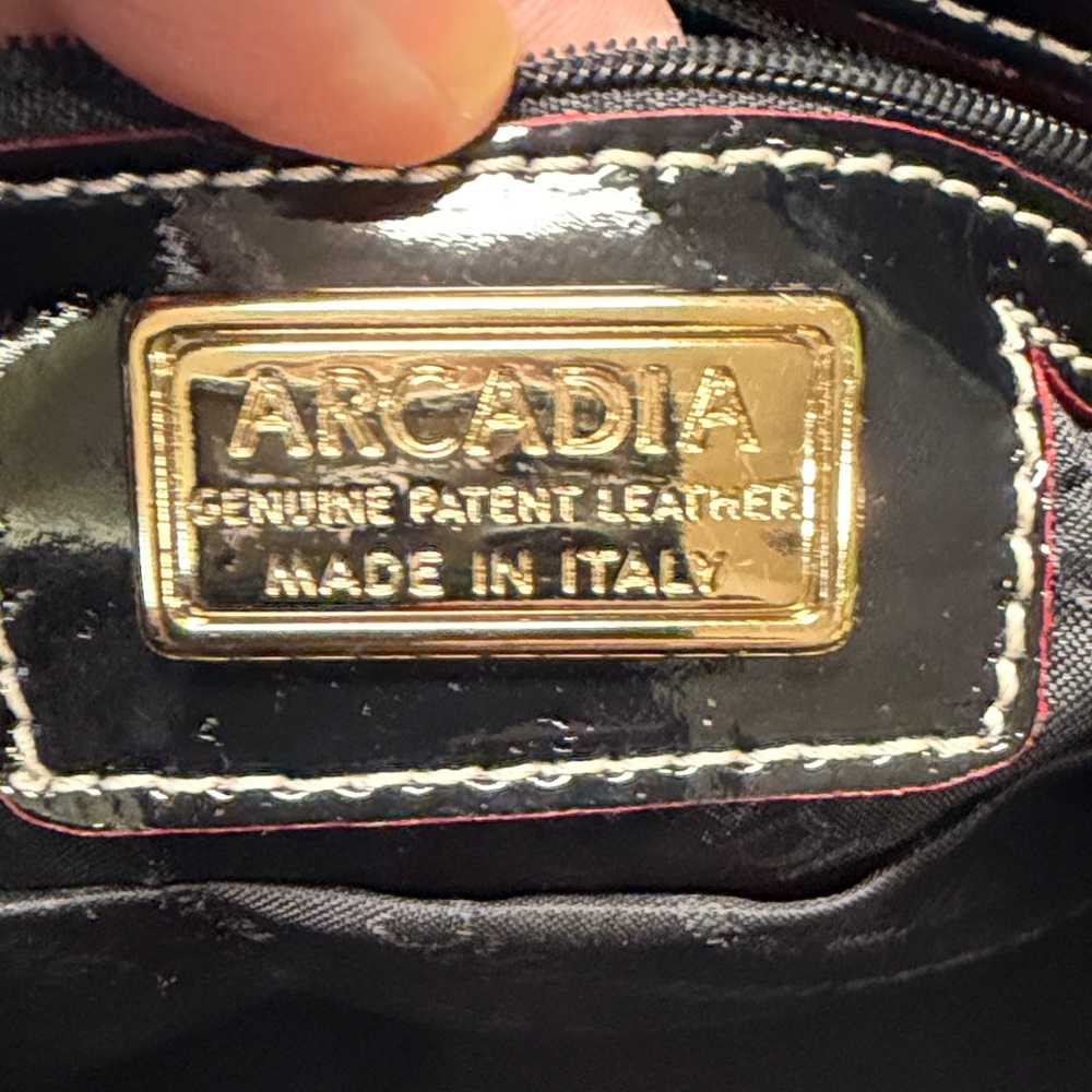 Arcadia Black Patent Leather Handbag - Picture 6 of 11